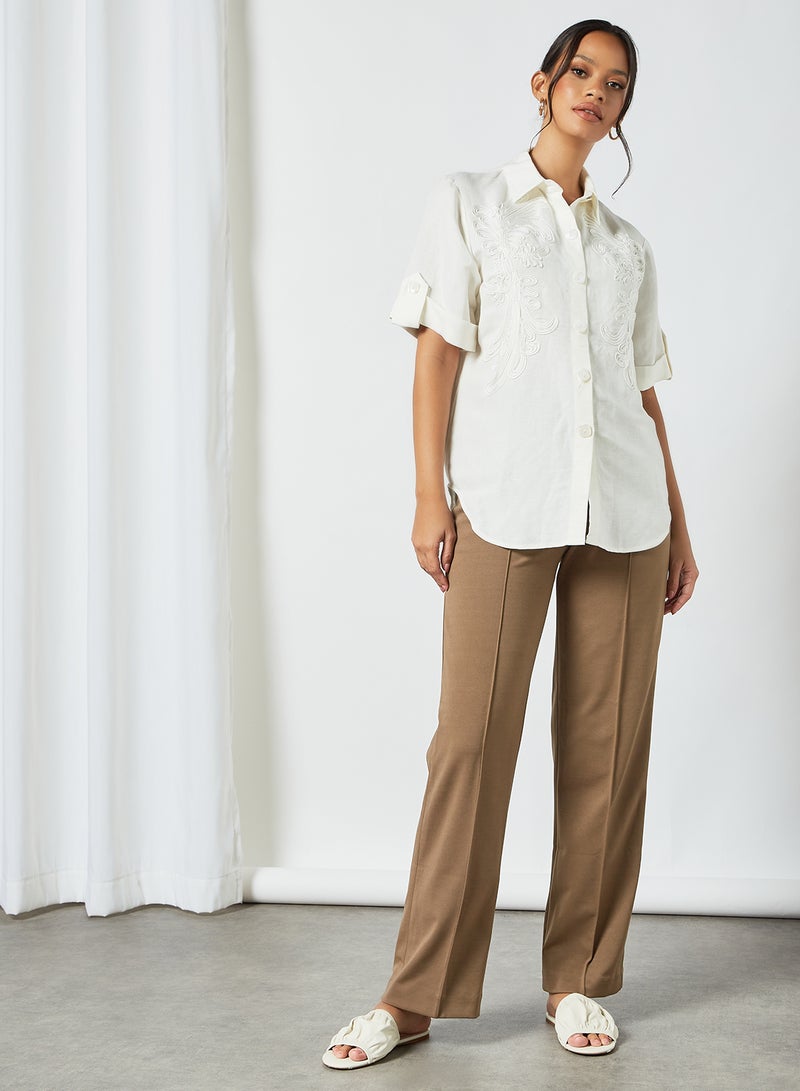 Sivvi x D'Atelier Dart Detail Tailored Trousers Brown  - Image 2