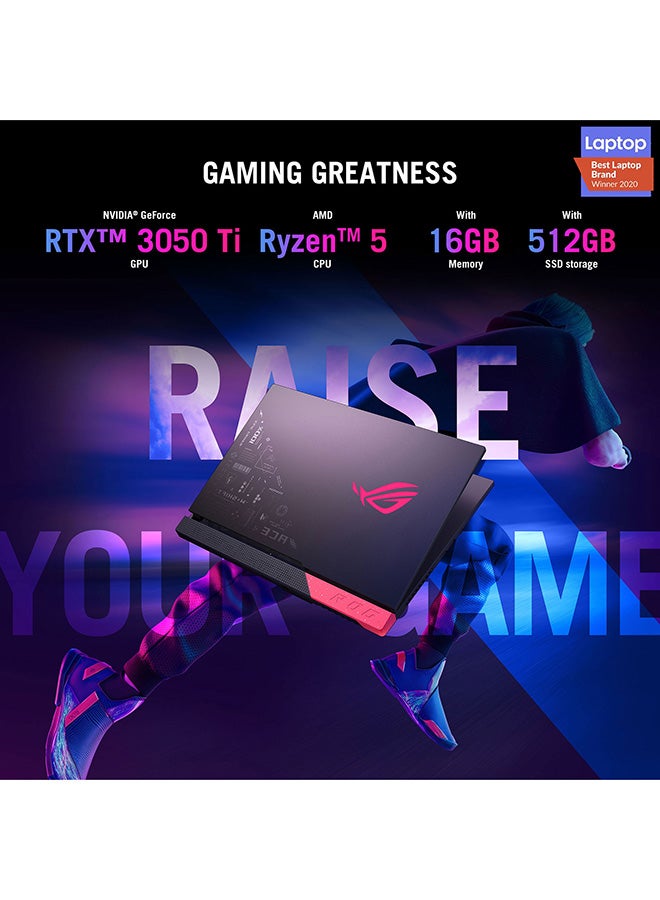 ROG Strix G15 G513QE-HN029T With 15.6’’ FHD Display, 8Core AMD Ryzen 5 5600H CPU 3.3GHz/ 16GB RAM/ 512GB SSD/ Nvidia GeForce RTX 3050Ti/ 4GB GDDR6/ Win10/ Backlit-Eng-Arb-KB English/Arabic Eclipse Gray