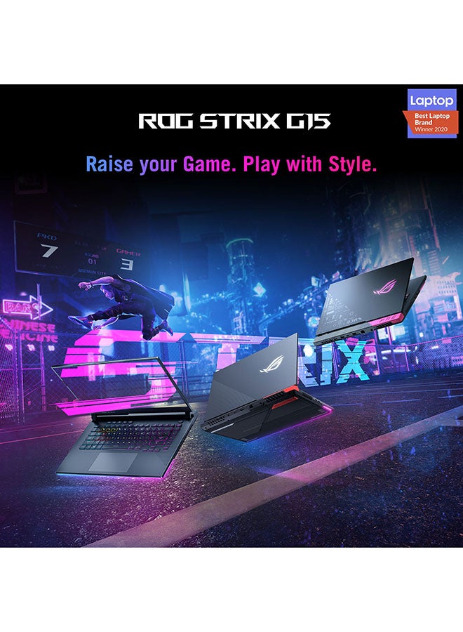 ROG Strix G15 G513QE-HN029T With 15.6’’ FHD Display, 8Core AMD Ryzen 5 5600H CPU 3.3GHz/ 16GB RAM/ 512GB SSD/ Nvidia GeForce RTX 3050Ti/ 4GB GDDR6/ Win10/ Backlit-Eng-Arb-KB English/Arabic Eclipse Gray