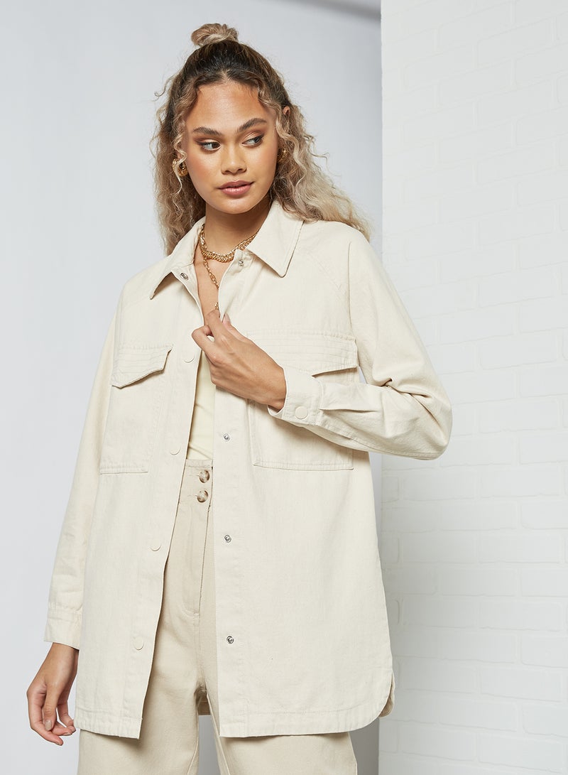 Pimkie Dual Pocket Jacket Beige  - Image 1