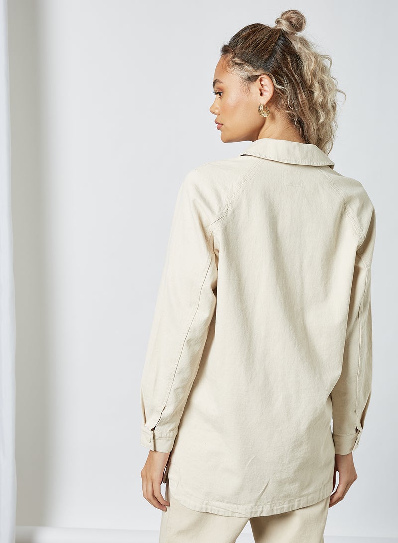 Pimkie Dual Pocket Jacket Beige  - Image 4