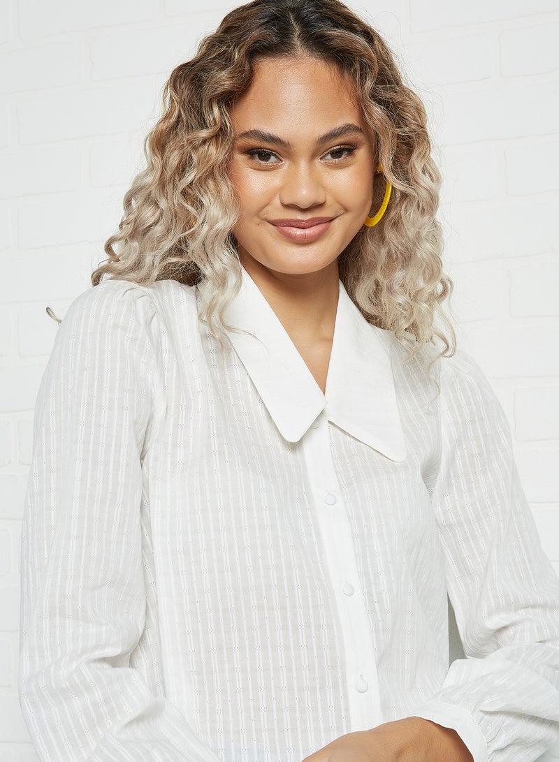 Pimkie Boxy Striped Shirt White  - Image 2