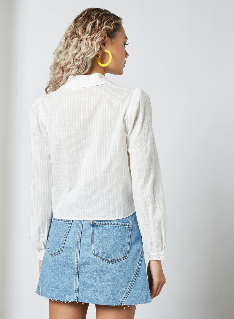 Pimkie Boxy Striped Shirt White  - Image 4