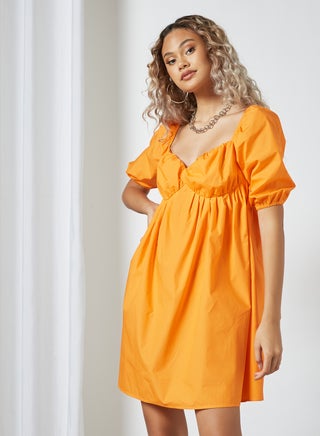 Elasticated Mini Dress Orange - v1626176784/N47668271V_1
