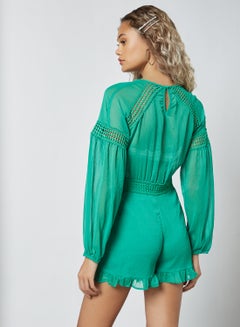Pimkie Ruffle Trim Playsuit Green  - Image 4