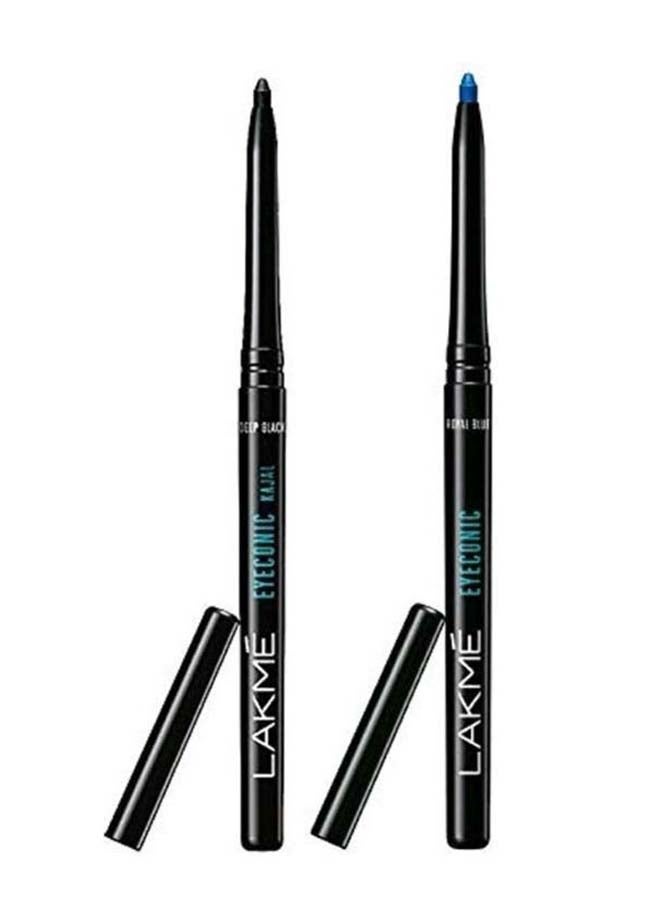 LAKME 2-Piece Eyeconic Kajal Deep Black/Royal Blue - Image 1