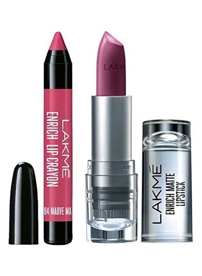 LAKME - Enrich Lip Crayon And Enrich Matte Lipstick Mauve Magic - Image 1