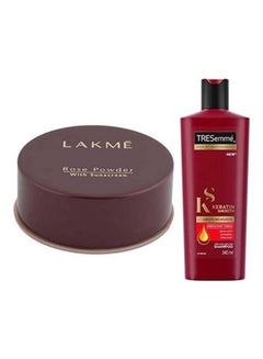 LAKME Set Of 2 - Rose Face Powder And TRESemme Keratin Smooth Shampoo 40grams  - Image 1