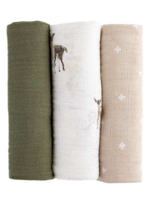 Cotton Muslin Swaddle 3 Pack Set Oh Deer 2