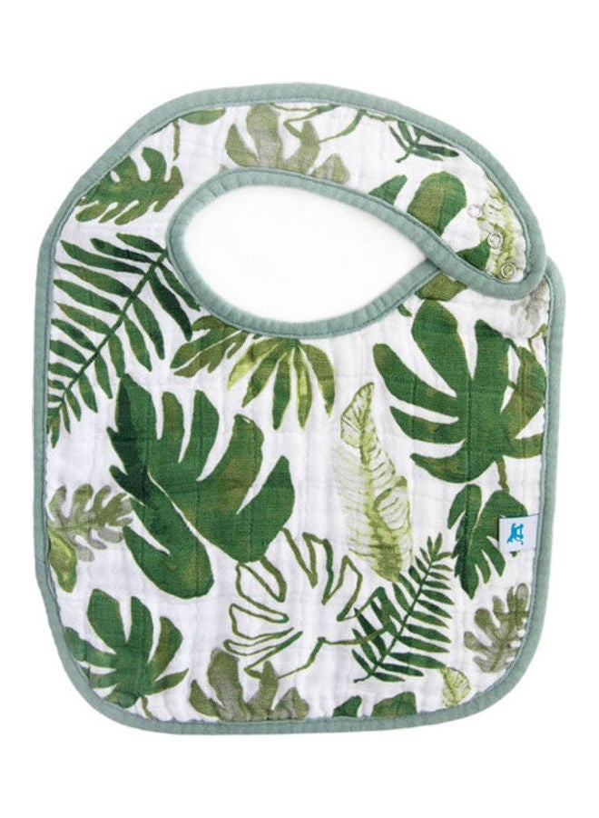 little unicorn - 3 Pack Cotton Muslin Classic Bib Set Tropical Leaf - Image 1