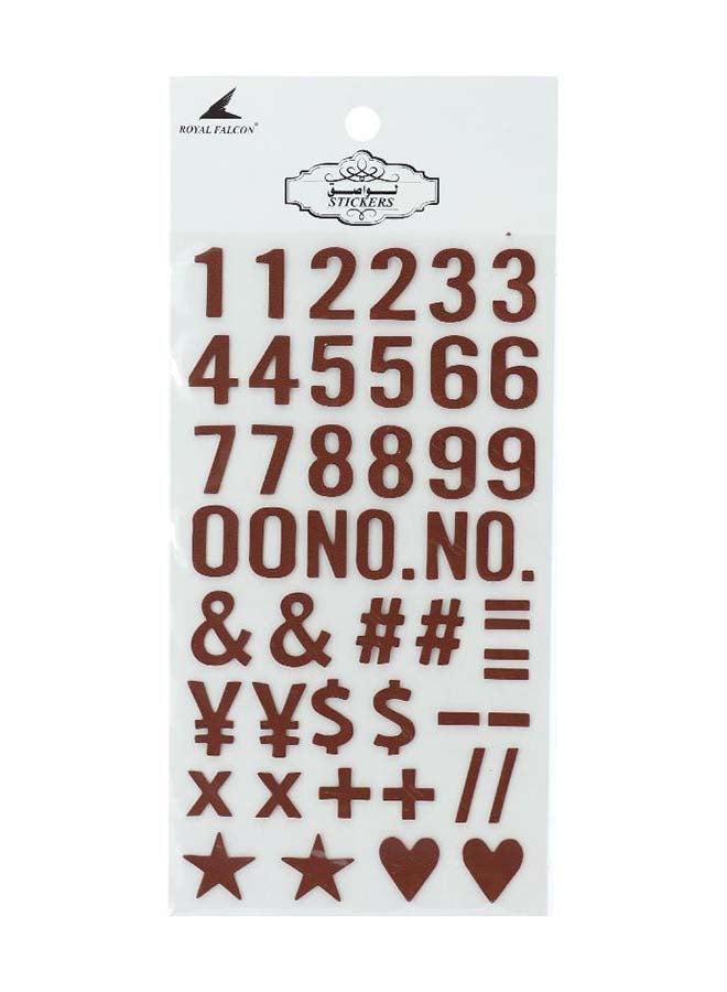 Royal Falcon Numbers Sticker Brown 