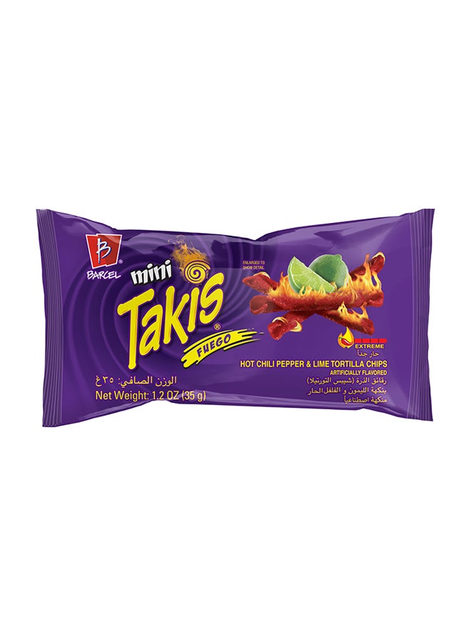 Taki's - Takis Fuego Mini Pepper Lime 5 Bags 1.2OZ Pack of 25 - Image 1