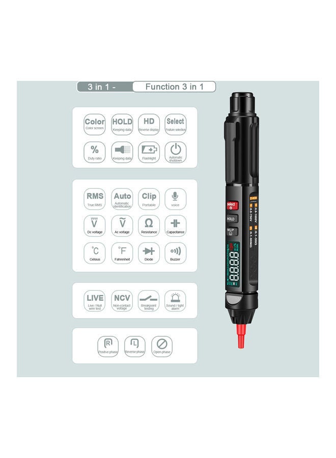 KKmoon - KKM100-ENG Intelligent Multimeter Black - Image 1