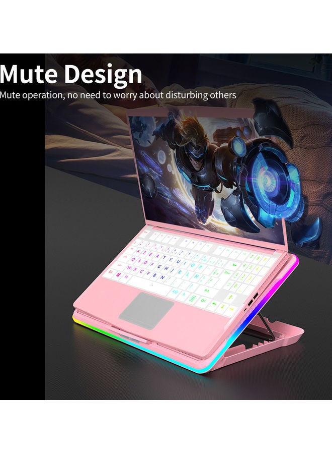 Ajazz ANC160 Laptop Cooler Cooling Stand with RGB Light Pink  - Image 3