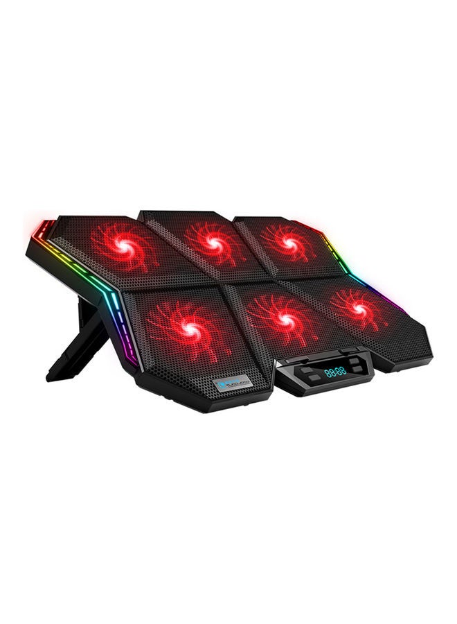 COOLCOLD - K40 Laptop Cooler 6-Fan Cooling Stand with RGB Light Black - Image 1