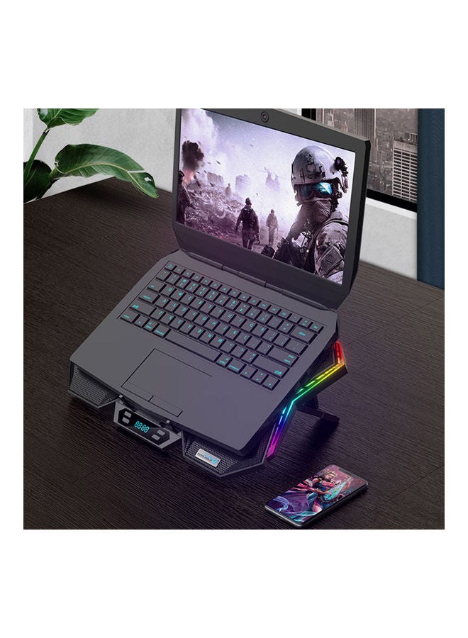 COOLCOLD - K40 Laptop Cooler 6-Fan Cooling Stand with RGB Light Black - Image 1