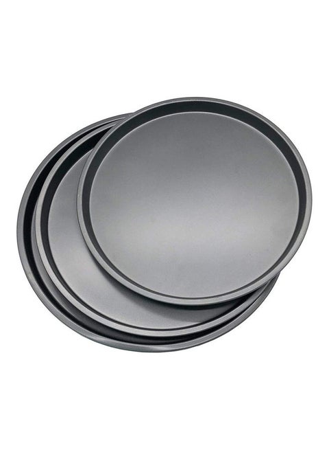 3-Piece Non-Stick Pizza Pan Black 34 x 2 x 34cm