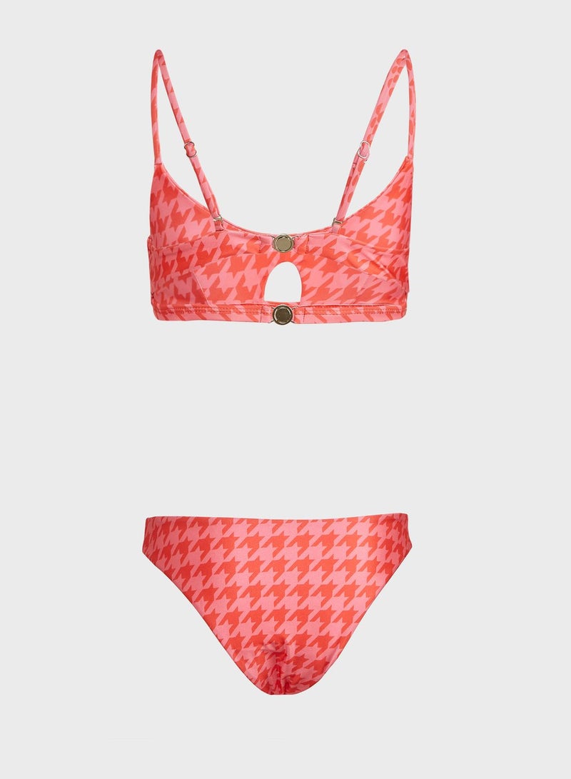 Coconut Cove - Strappy Bikini Set Pink - Image 1