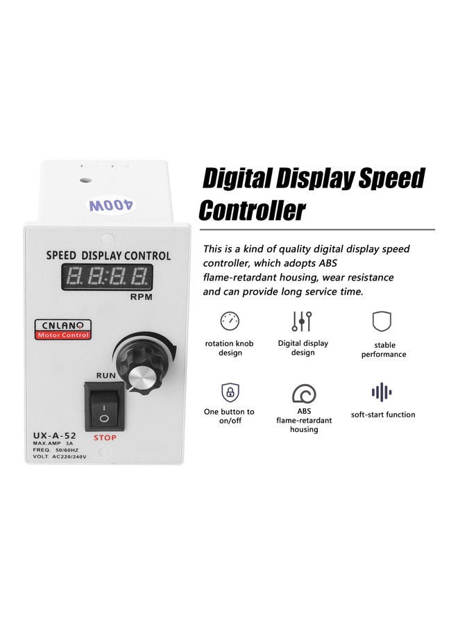 400W Motor Speed Controller White/Black - Image 4