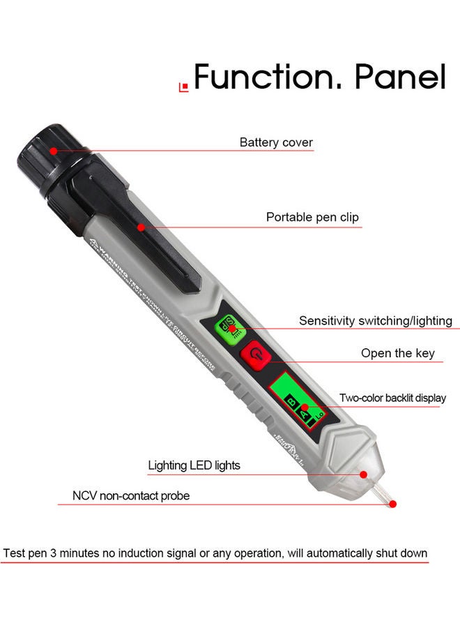 قلم اختبار الجهد ومرحلة التيار المتردد رمادي - Image 5