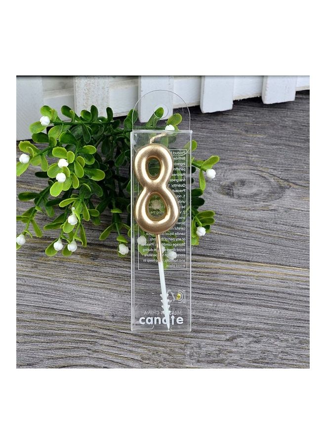 Golden Number 8 Birthday Candle  - Image 2