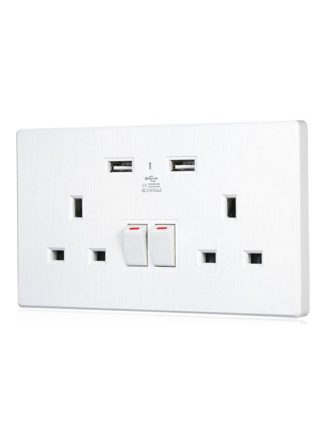 2 Gang SwitchedSocket White - Image 1