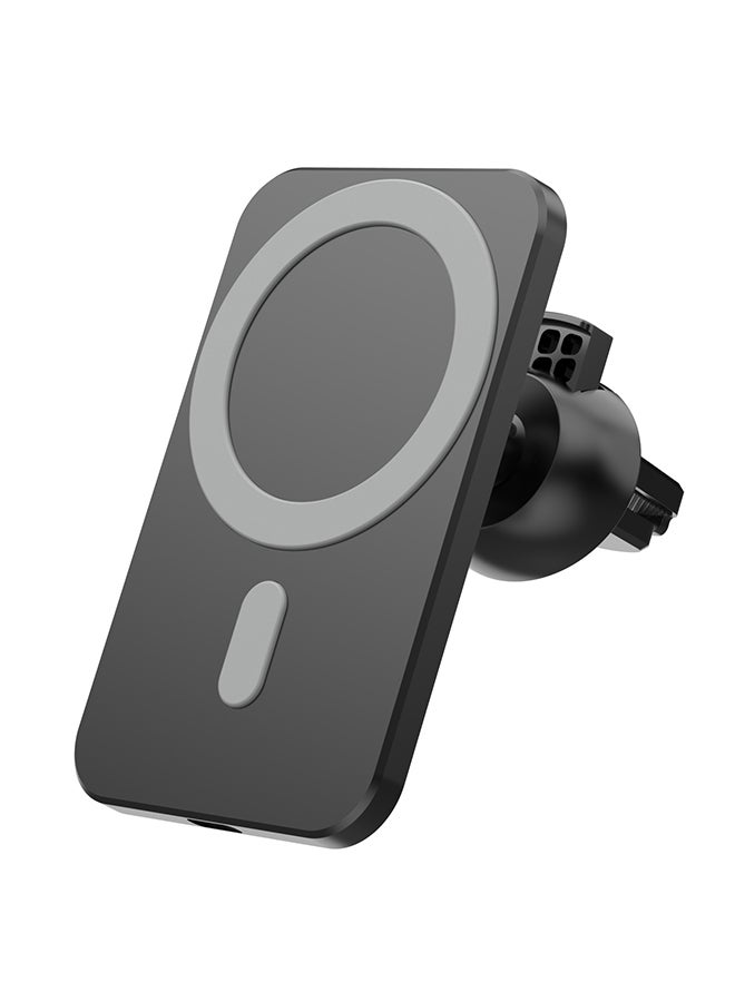 15W Magnetic Car Wireless Charger With Mount Holder Auto-Clamping Black - Image 1