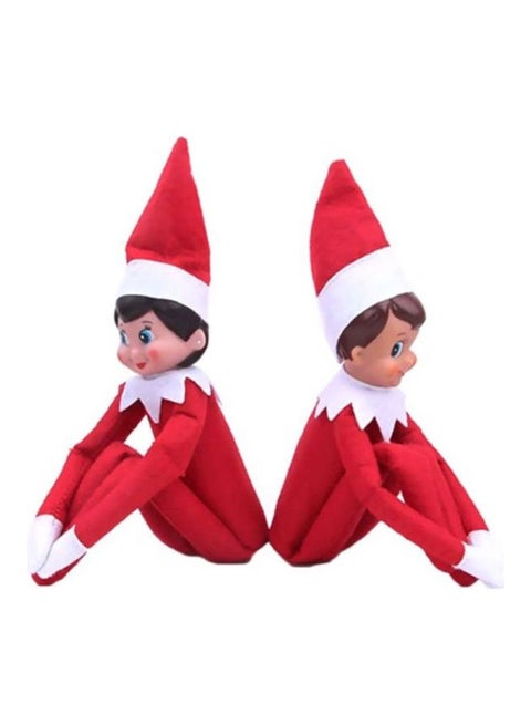 2-Piece Christmas Elf On The Shelf Plush Dolls 37x16.3x13cm