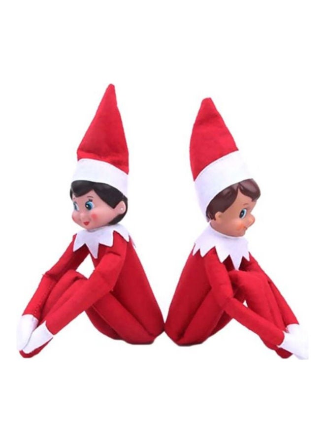 2-Piece Christmas Elf On The Shelf Plush Dolls 37x16.3x13cm - Image 1