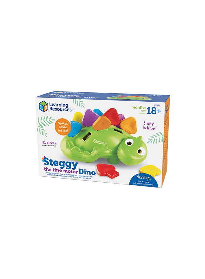 Learning Resources Steggy The Fine Motor Dino (11-Piece Set, Squeeze & Sort, Ages 18m+) - Image 2
