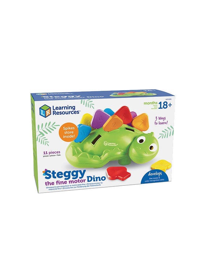 Learning Resources Steggy The Fine Motor Dino (11-Piece Set, Squeeze & Sort, Ages 18m+) - Image 3