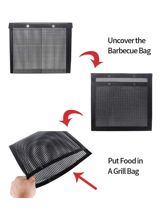 XiuWoo Bbq Mesh Grill Bags With Silicone Brush Multicolour - Image 3