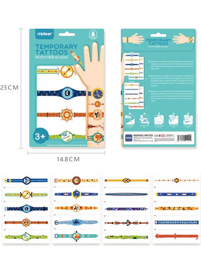 MiDeer 20-Piece Temporary Tattoos Watches & Bracelets  - Image 3