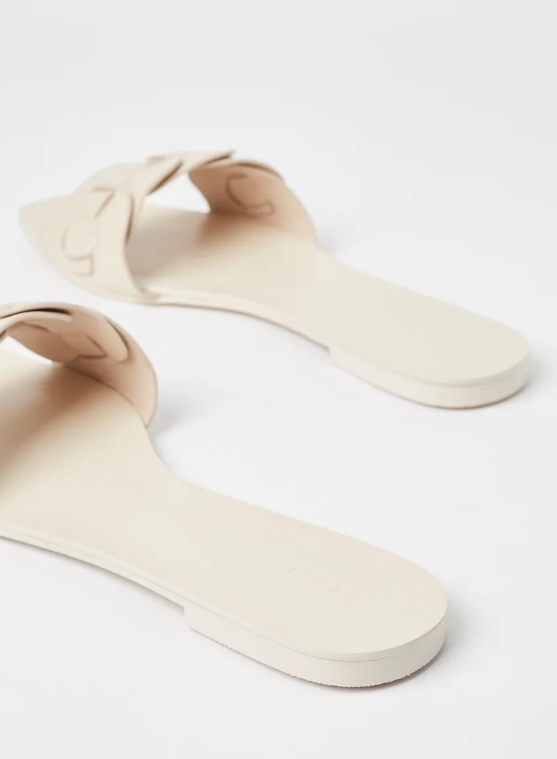 Mohito Woven Strap Flat Sandals Nude