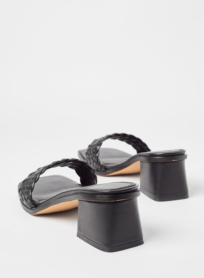 Reserved Braided Block Heel Sandals Black  - Image 3