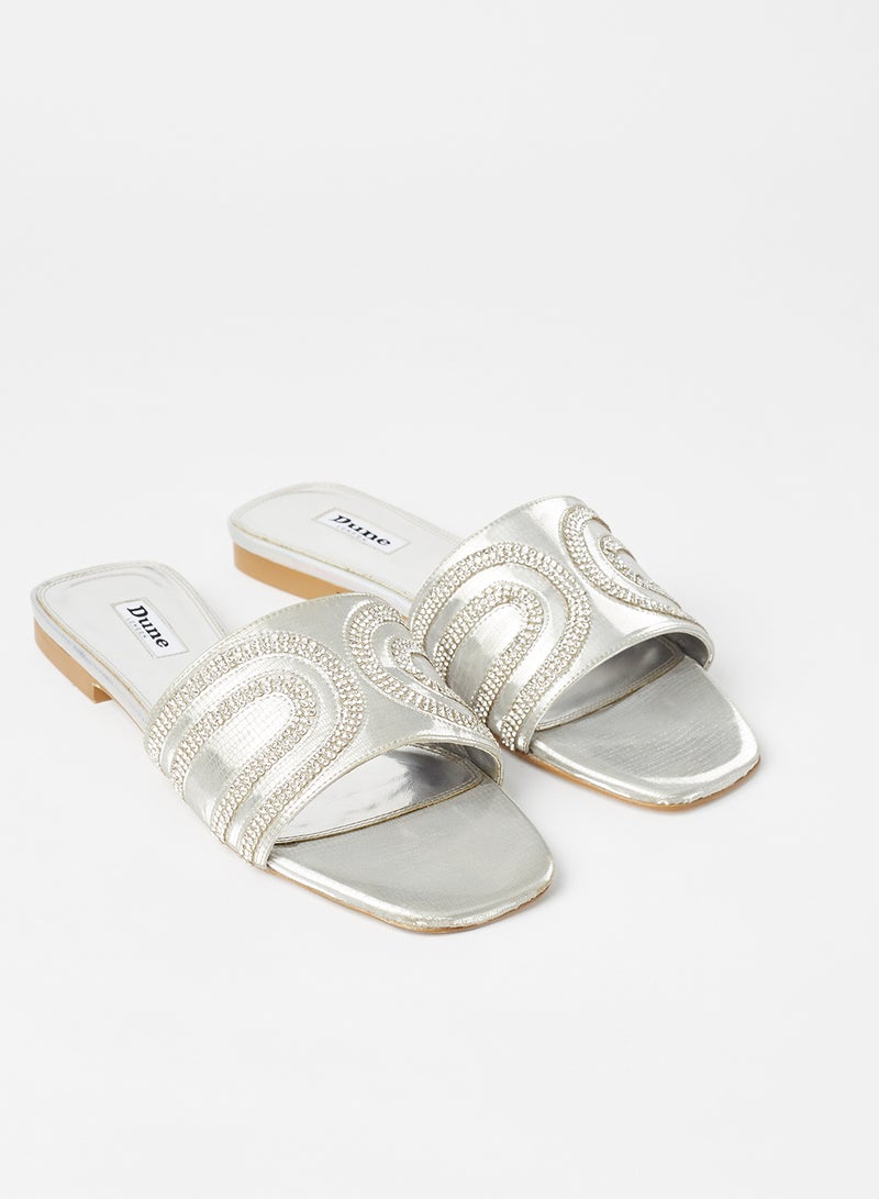 Dune LONDON Naveen Embellished Flat Sandals Silver  - Image 2