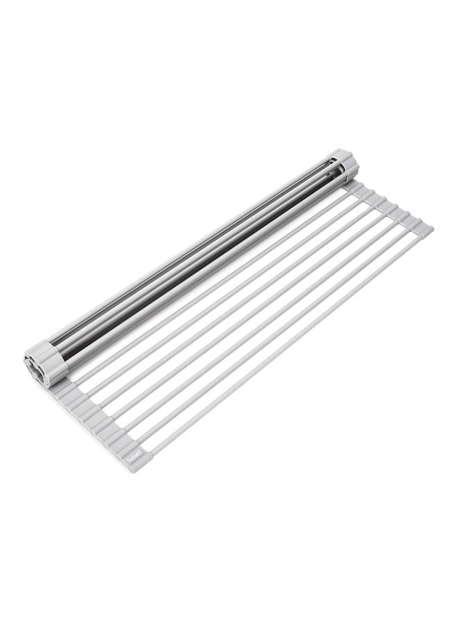 Alfa.life Multipurpose Roll-Up Dish Drying Rack Grey 43x33x0.6cm - Image 1