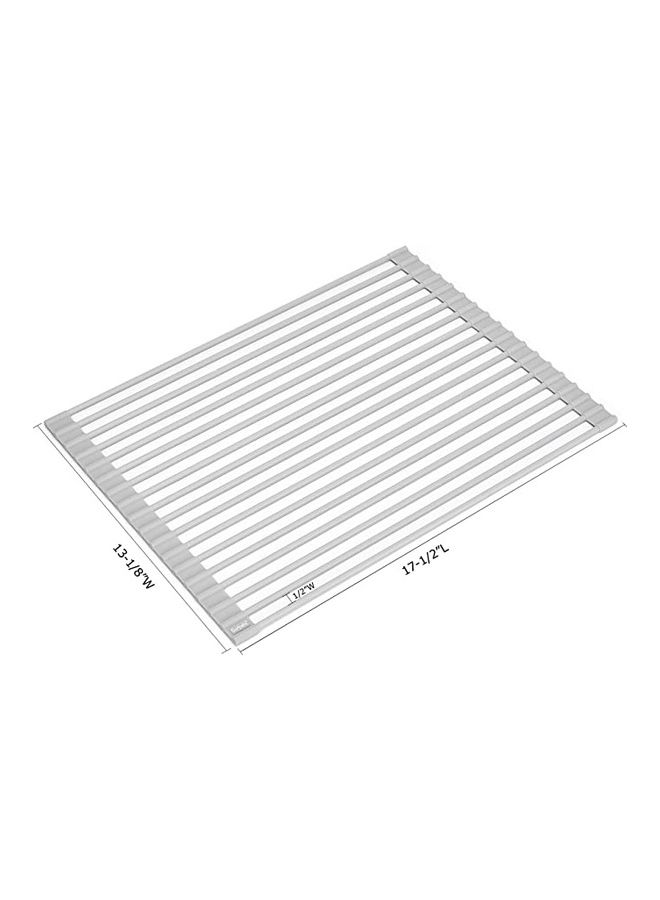 Alfa.life Multipurpose Roll-Up Dish Drying Rack Grey 43x33x0.6cm - Image 2