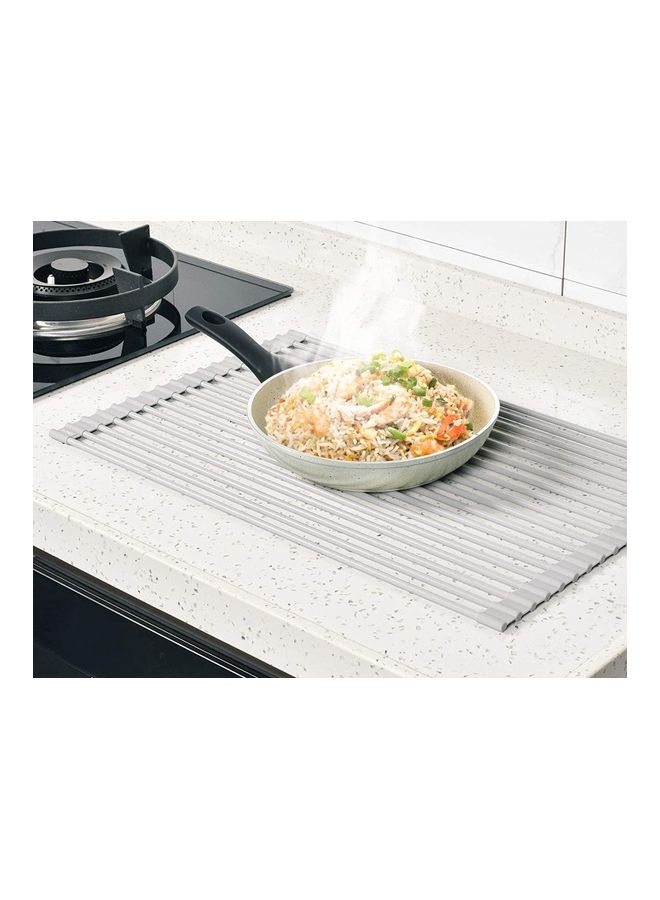 Alfa.life Multipurpose Roll-Up Dish Drying Rack Grey 43x33x0.6cm - Image 4