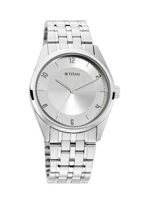 Men's Workwear Silver White Dial & Metal Strap Watch   1729SM06