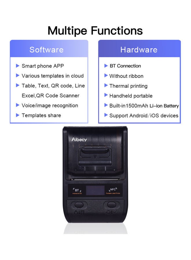 Aibecy Portable Thermal Label Printer Black  - Image 4