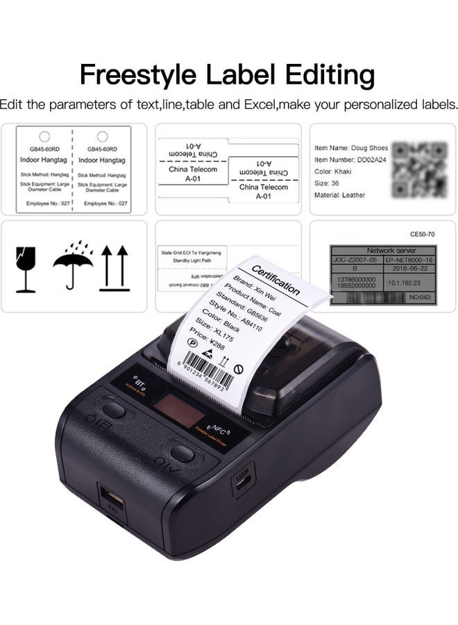 Aibecy Portable Thermal Label Printer Black  - Image 2
