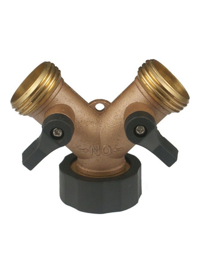 Generic - 2-Way Y-Type Hose Splitter Gold/Black - Image 1