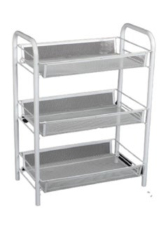 3-Tier Files Organizer Mesh Cart White