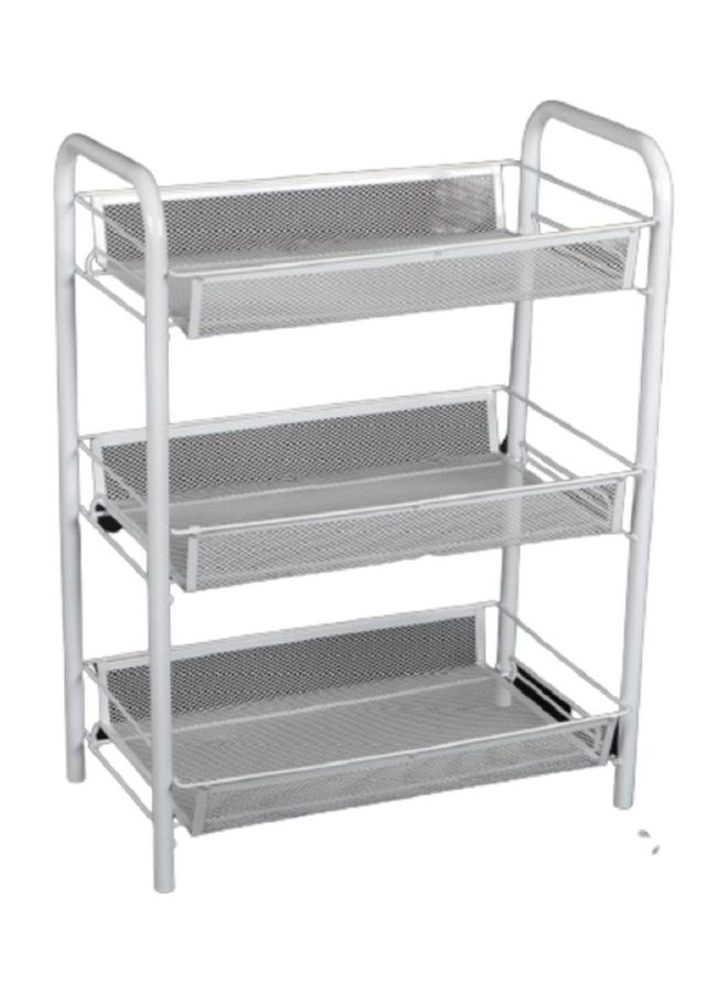Generic - 3-Tier Files Organizer Mesh Cart White - Image 1