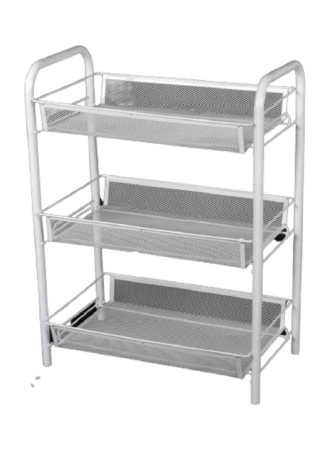Generic - 3-Tier Files Organizer Mesh Cart White - Image 1