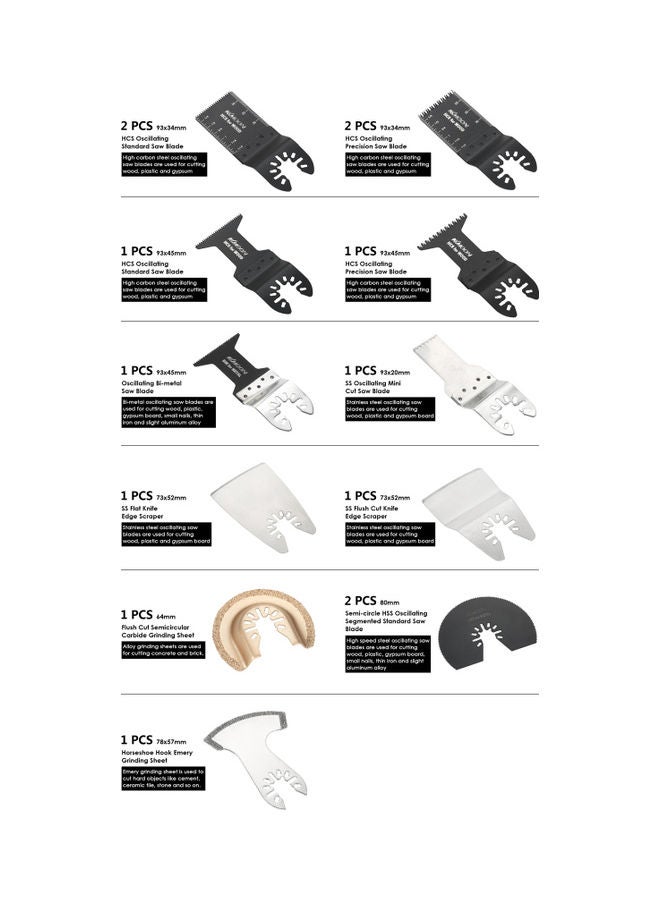KKmoon 20-Piece Saw Web Silver/Black - Image 4