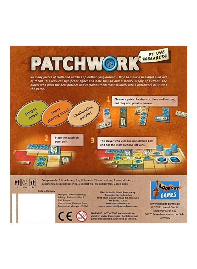 LOOKOUT GAMES Patchwork Challenging Board Game - Image 2