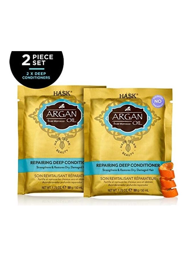 هاسك بلسم علاجي عميق لإصلاح جميع أنواع الشعر من قطعتين أصفر 50ملليلتر - Image 1