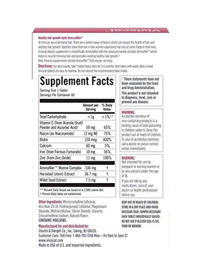 Viviscal Advanced Hair Health Hair Growth Supplement 60 Tablets  - Image 2